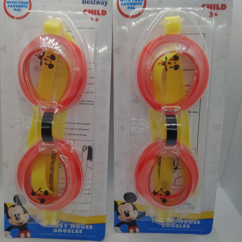 Disney Mickey Mouse Kids Swim Goggles - Red and Yellow
